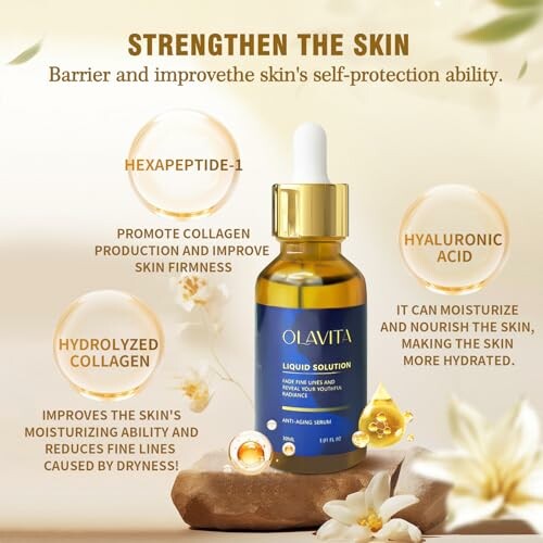 Skin serum with benefits: strengthens, promotes collagen, moisturizes.